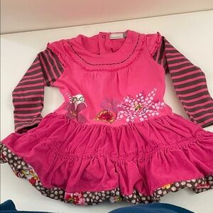 Catimini Fuchsia Top with embroidery designed in France 9m